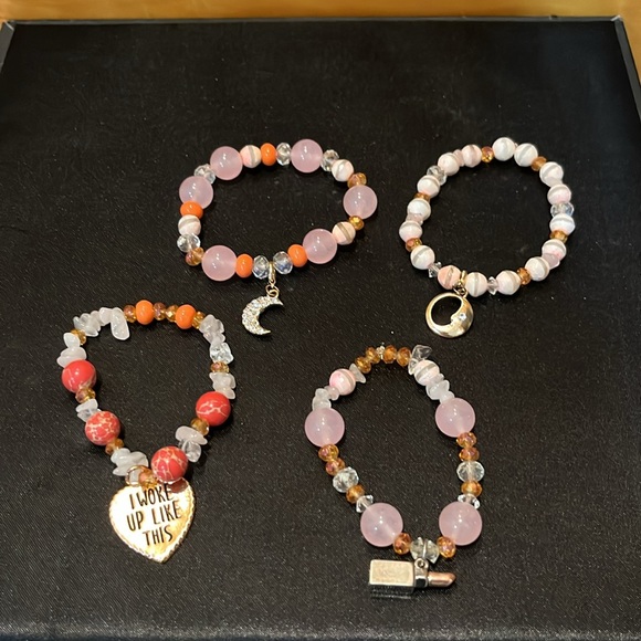 Bracelet Bundle - 4 Stretch Bracelets with Charms - Picture 3 of 5